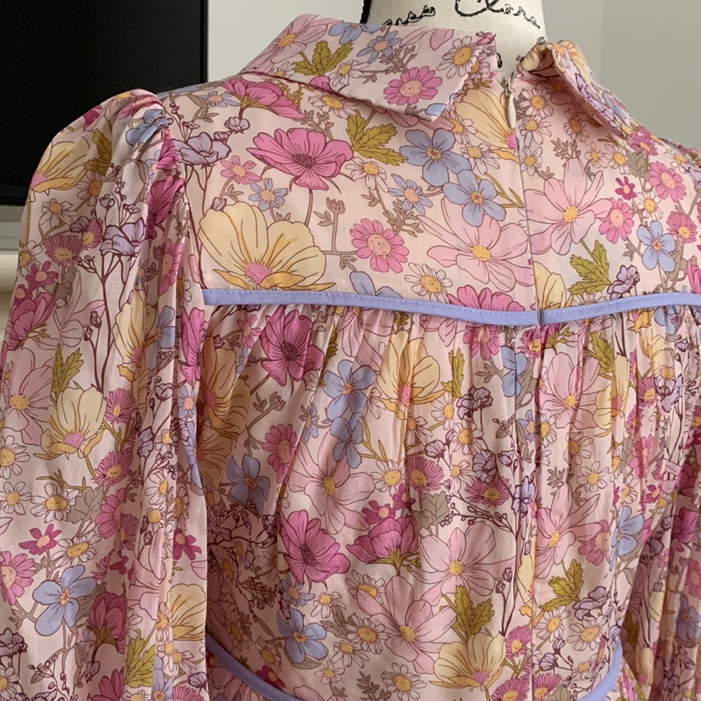 AUREUM Floral Long Sleeve Dress - Pink and Purple - Picture 6 of 6
